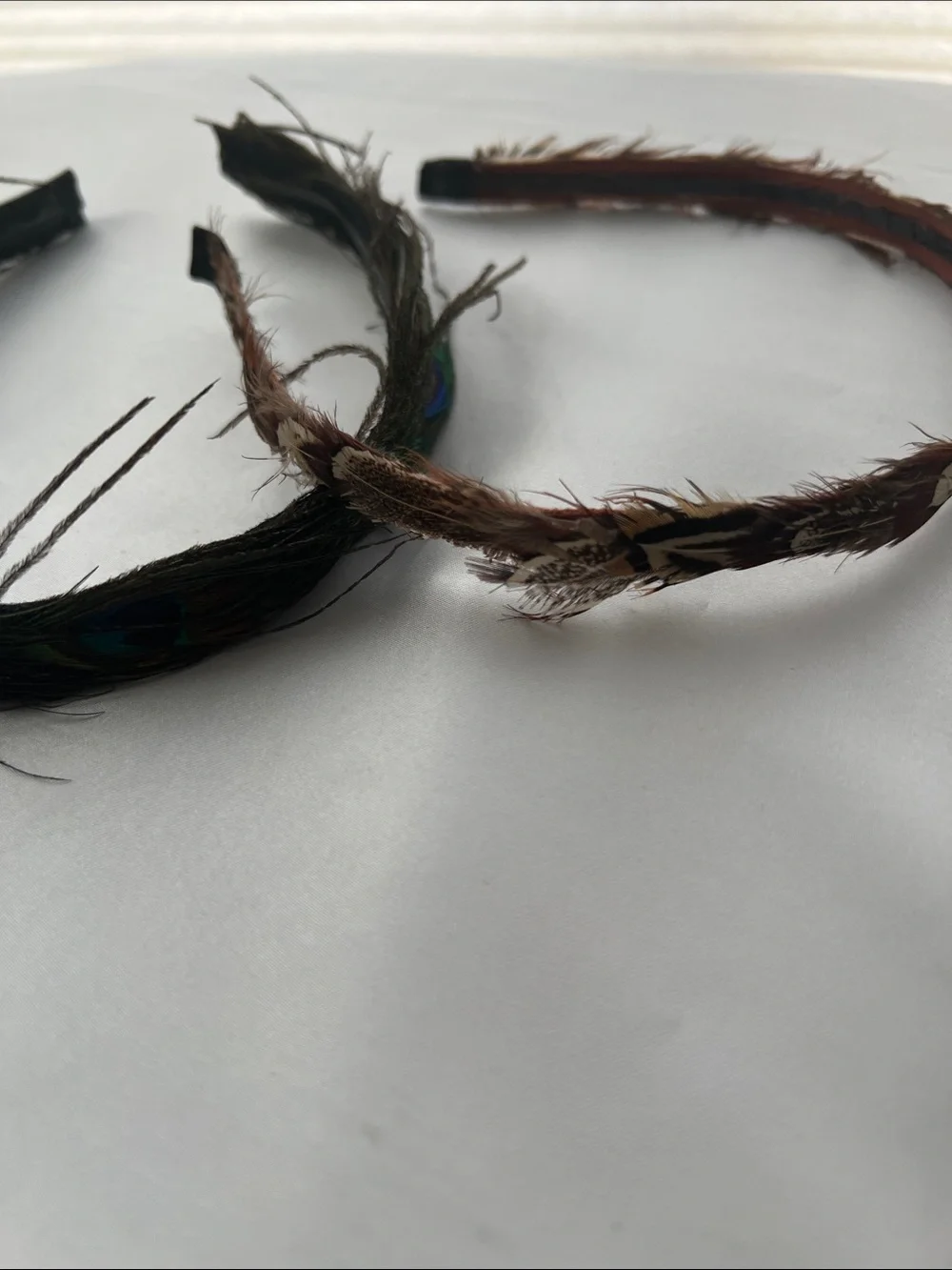 Feather Embellished Headband in Brown and Black Women’s Hair Accessory set of 2